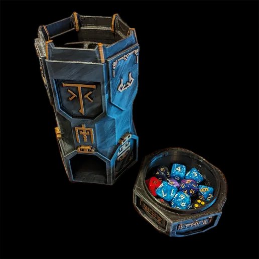 Dwarven Dice Tower with Dice Case