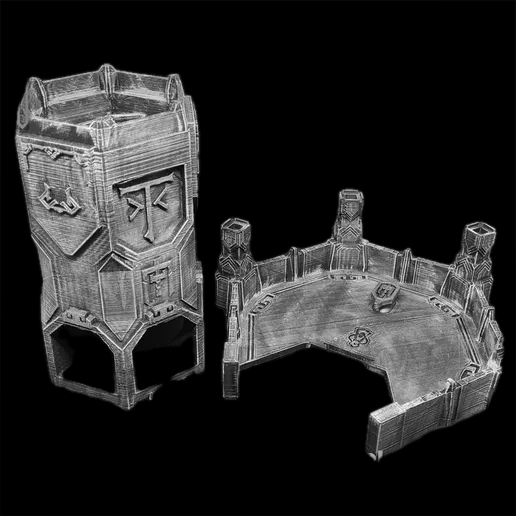 Dwarven Dice Tower with Dice Tray