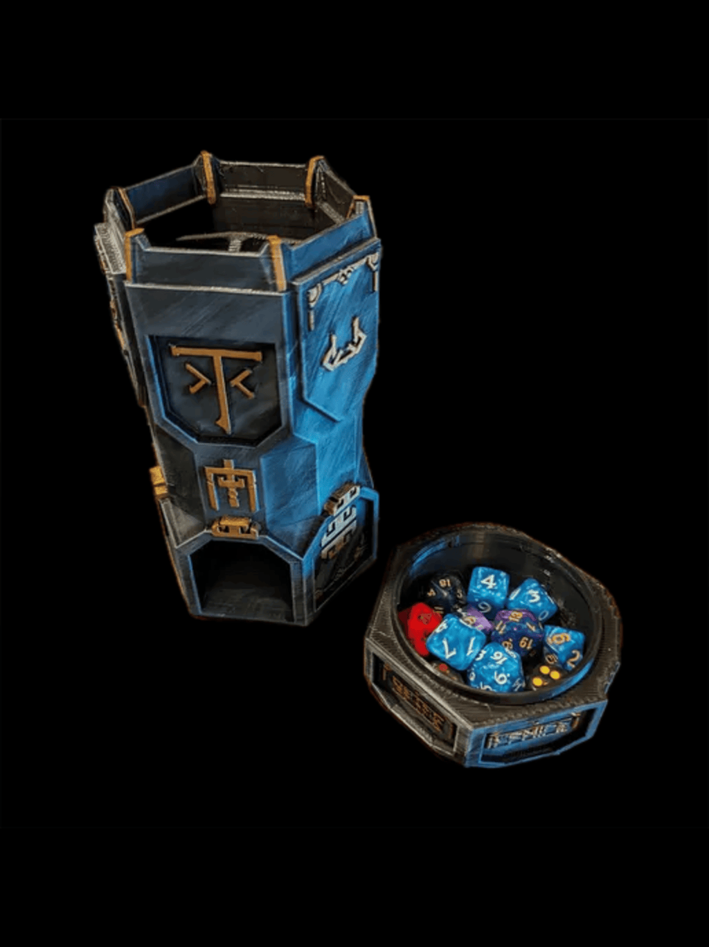 Dwarven Dice Tower with Dice Case