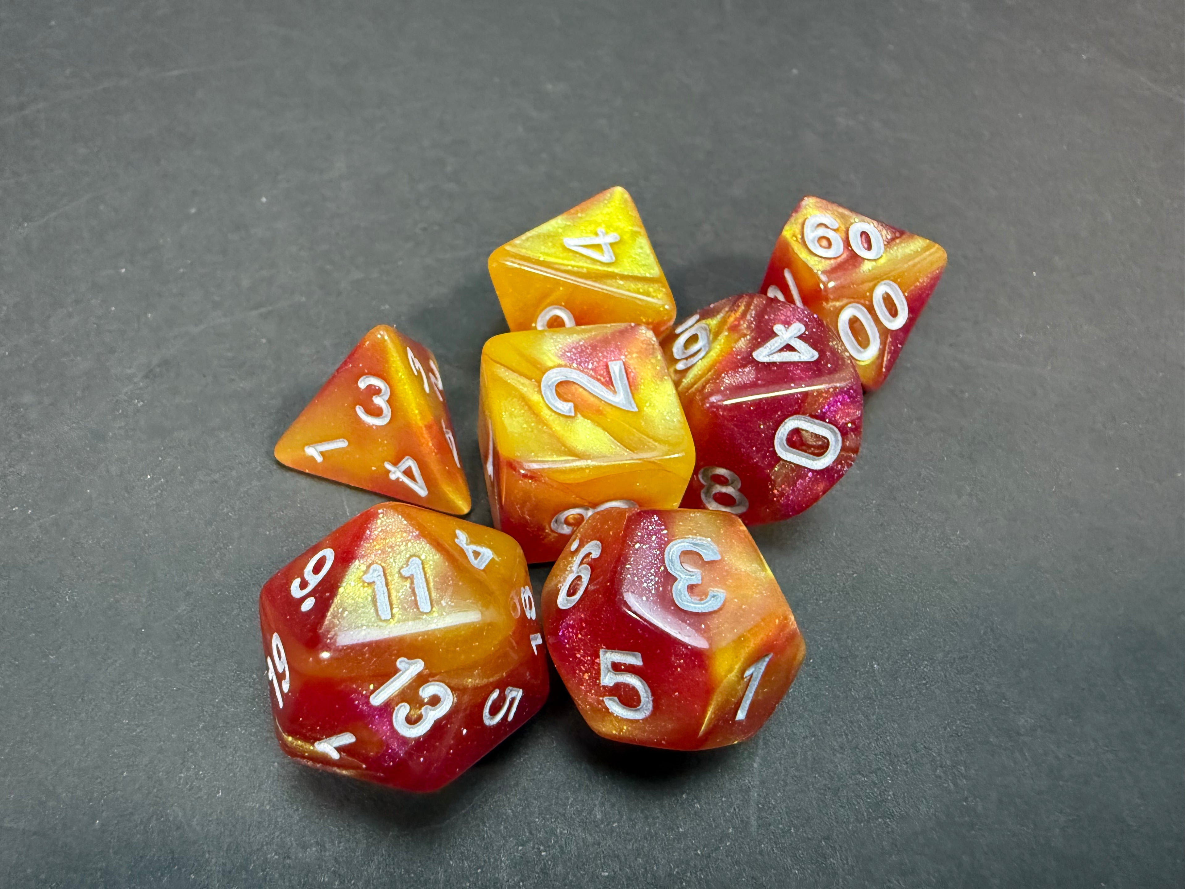 Resin Dice Set 7PCS (choice of colours)