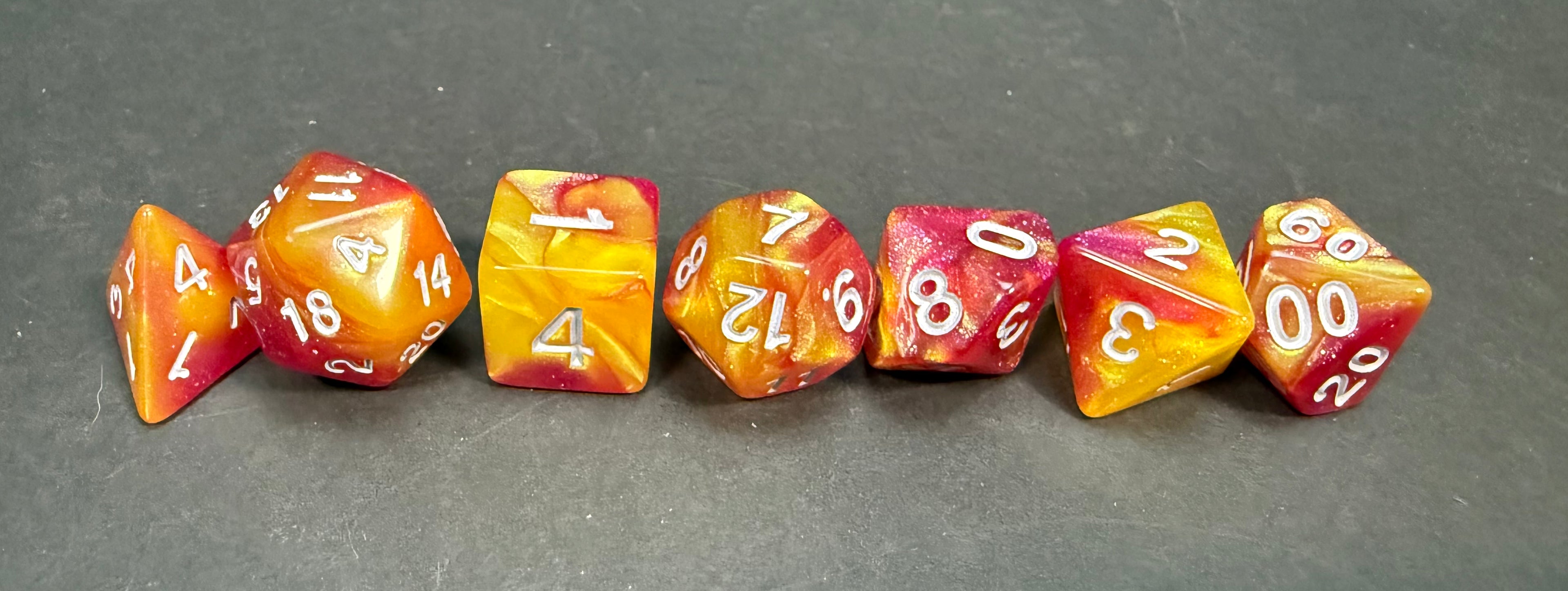 Resin Dice Set 7PCS (choice of colours)
