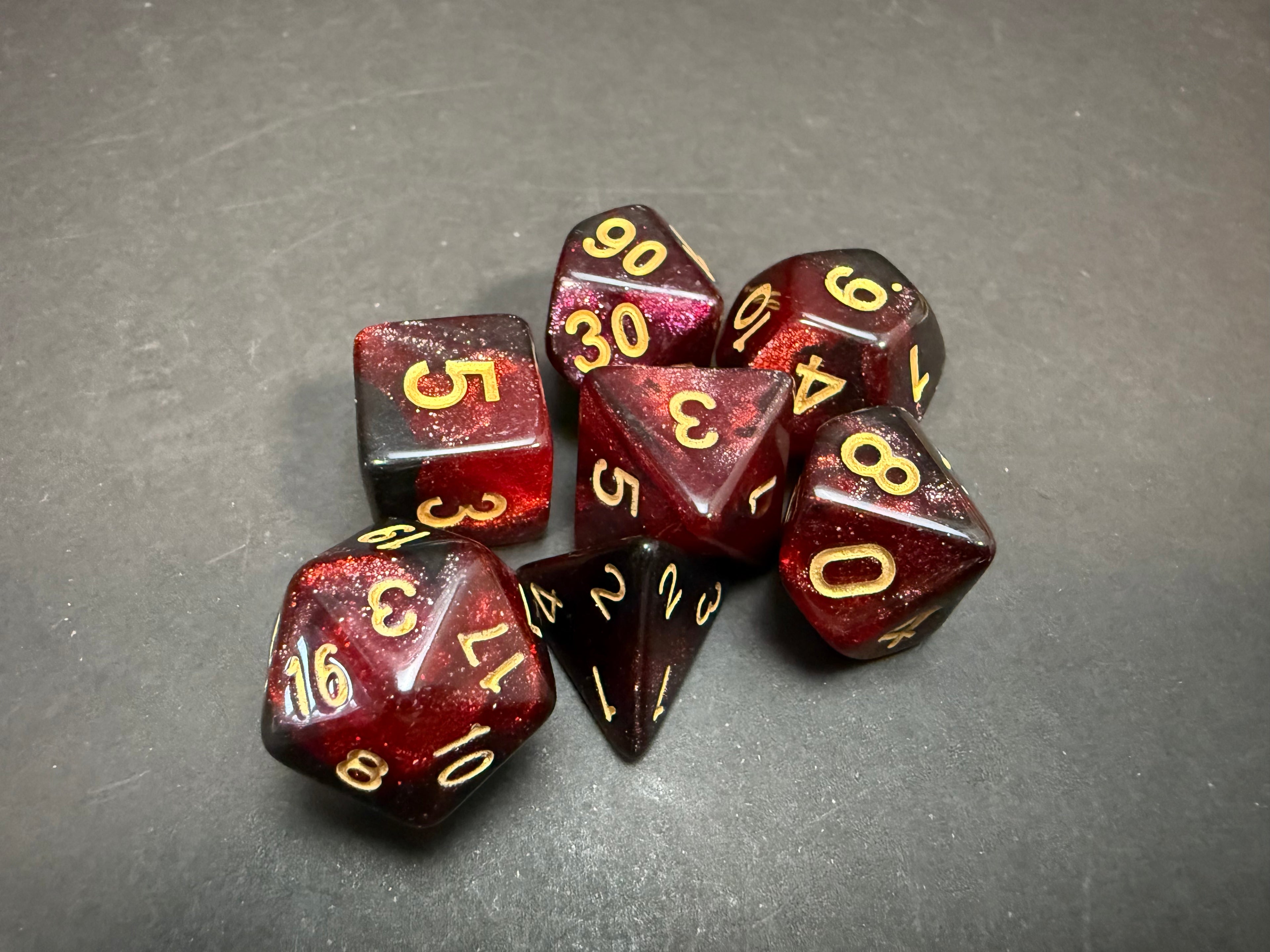 Resin Dice Set 7PCS (choice of colours)