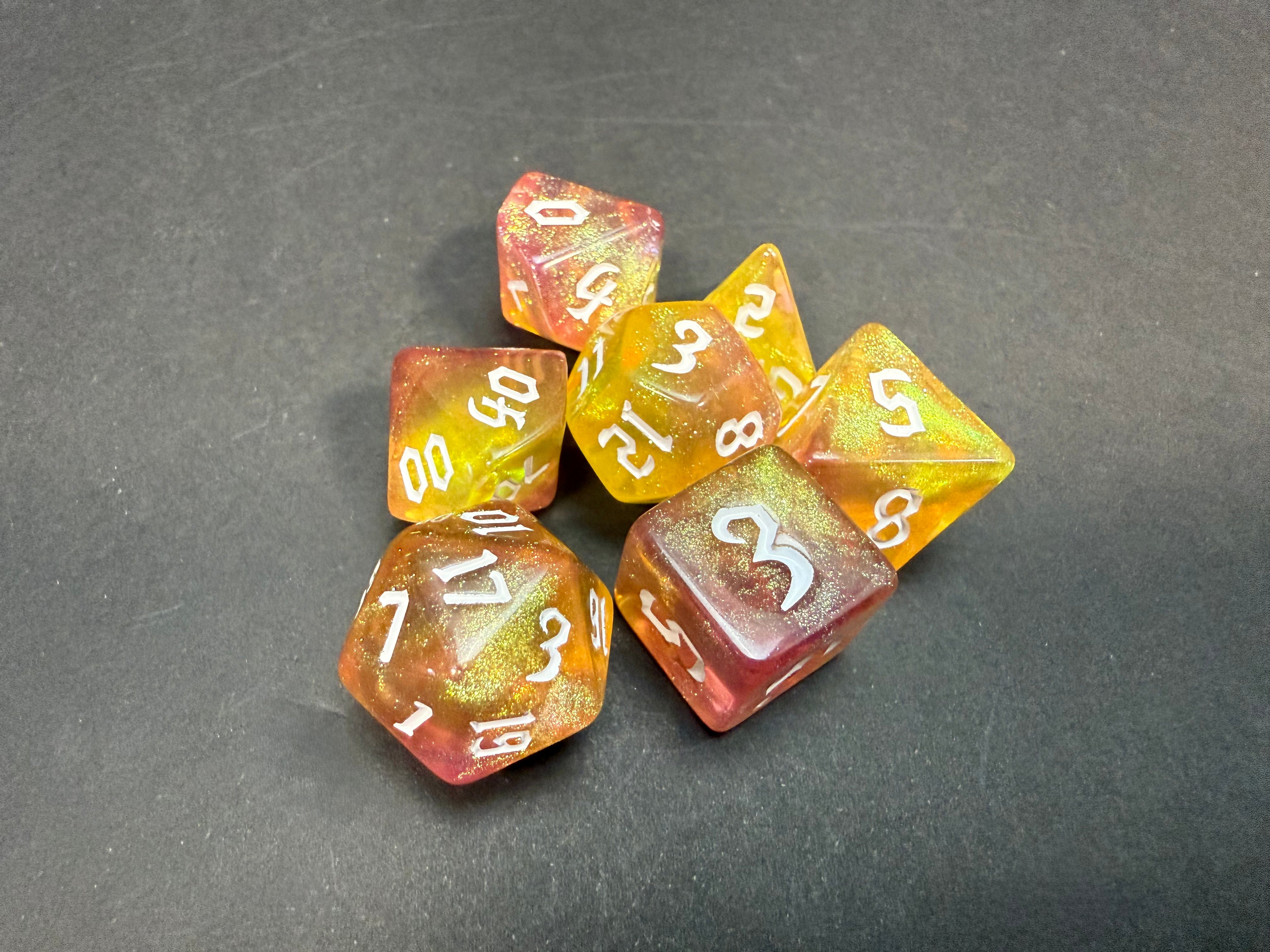 Resin Dice Set 7PCS (choice of colours)