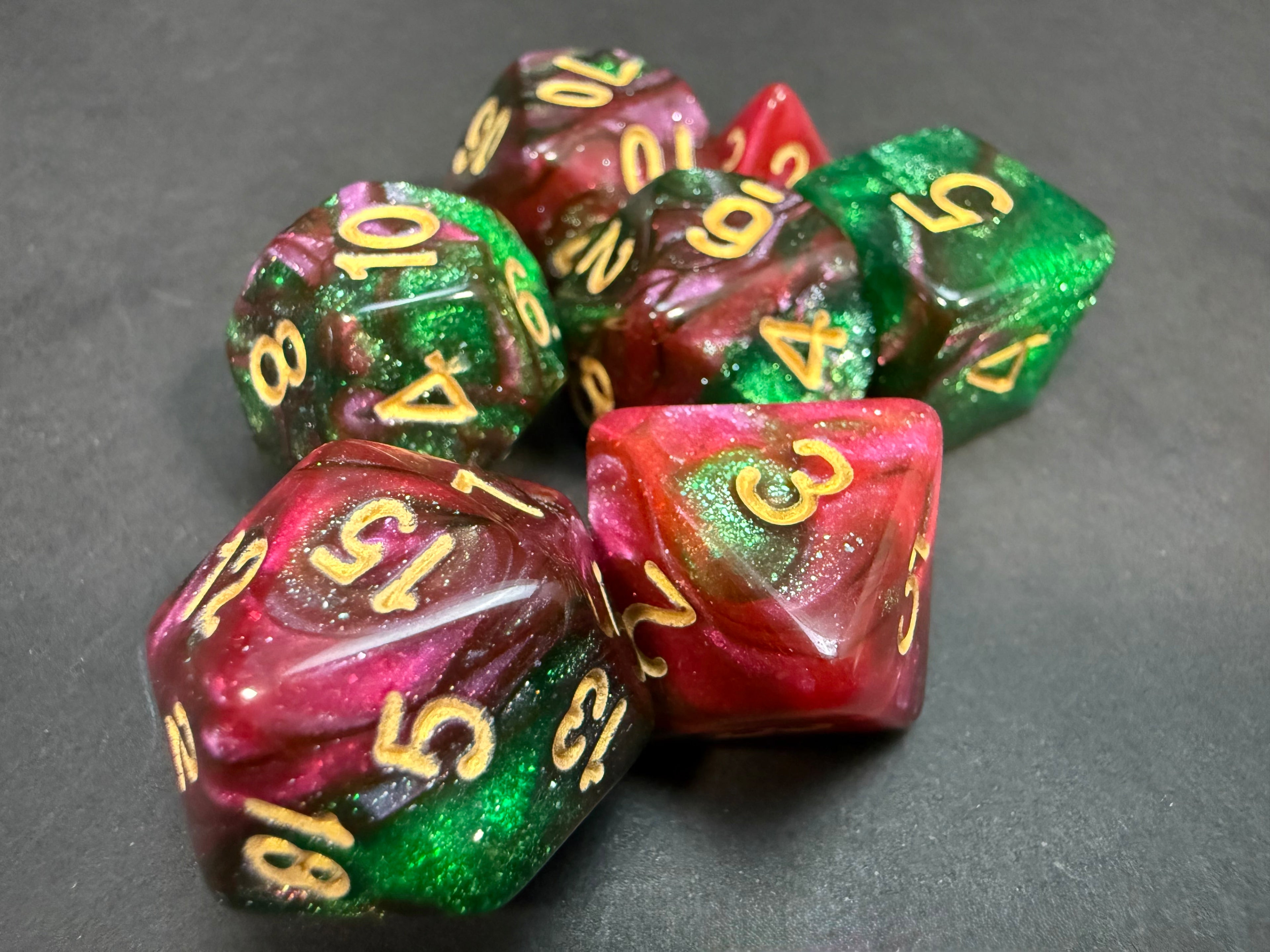 Resin Dice Set 7PCS (choice of colours)