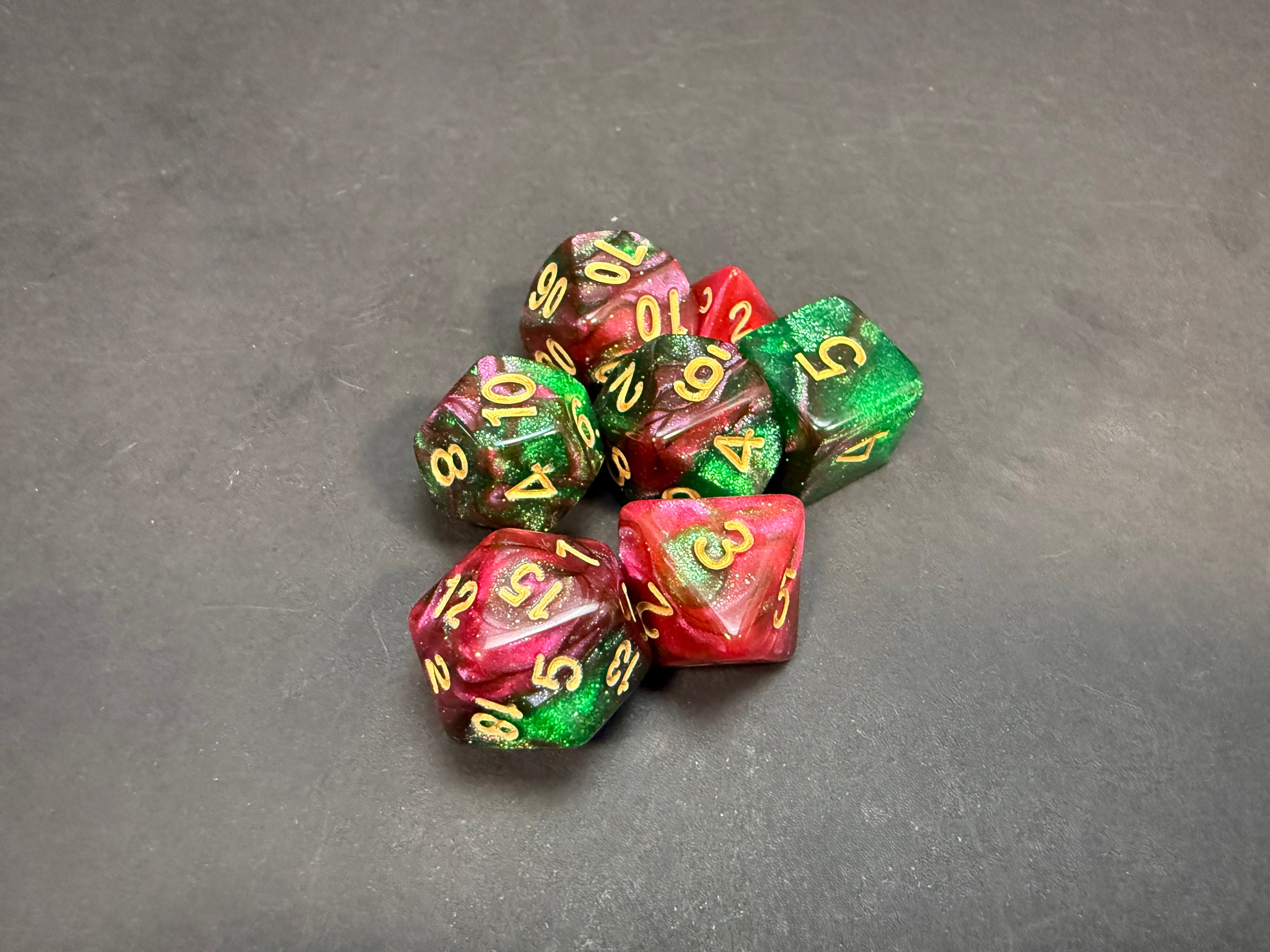 Resin Dice Set 7PCS (choice of colours)