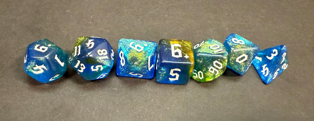 Resin Dice Set 7PCS (choice of colours)
