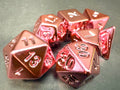 Pink Powder Acrylic Electroplated Dice Set 7PCS
