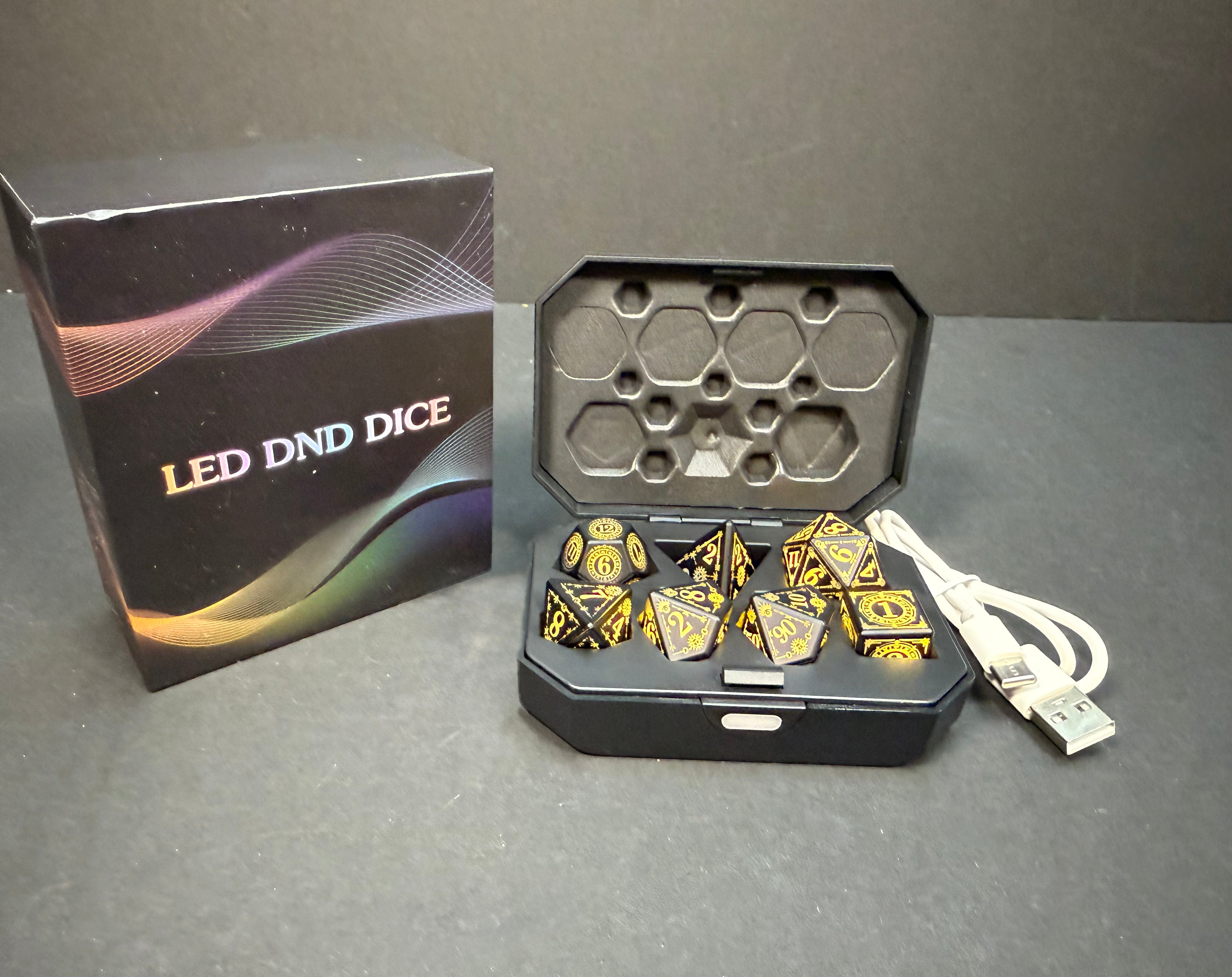 LED Light Up Rechargeable DnD Dice Set 7PCS