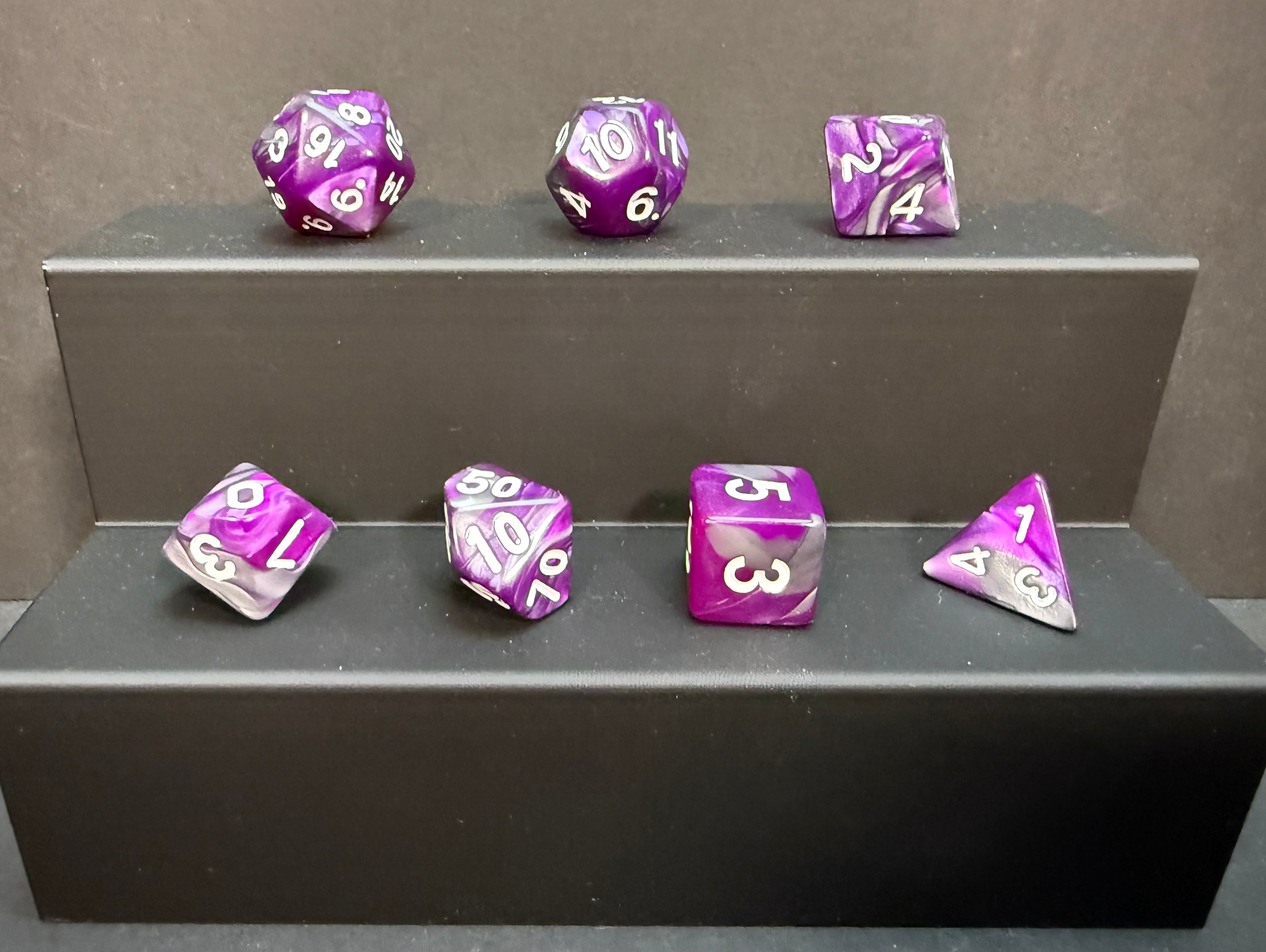 Test Tube Resin Dice Set 7PCS (choice of colours)