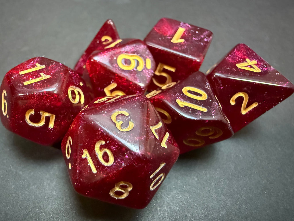 Test Tube Resin Dice Set 7PCS (choice of colours)