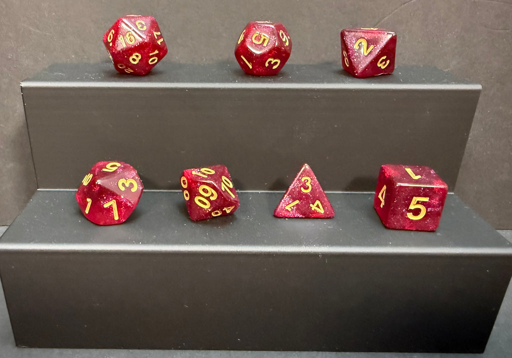 Test Tube Resin Dice Set 7PCS (choice of colours)
