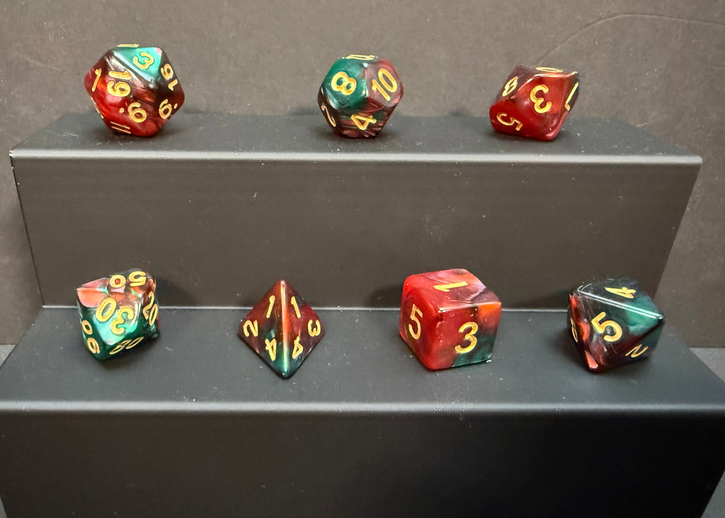 Test Tube Resin Dice Set 7PCS (choice of colours)