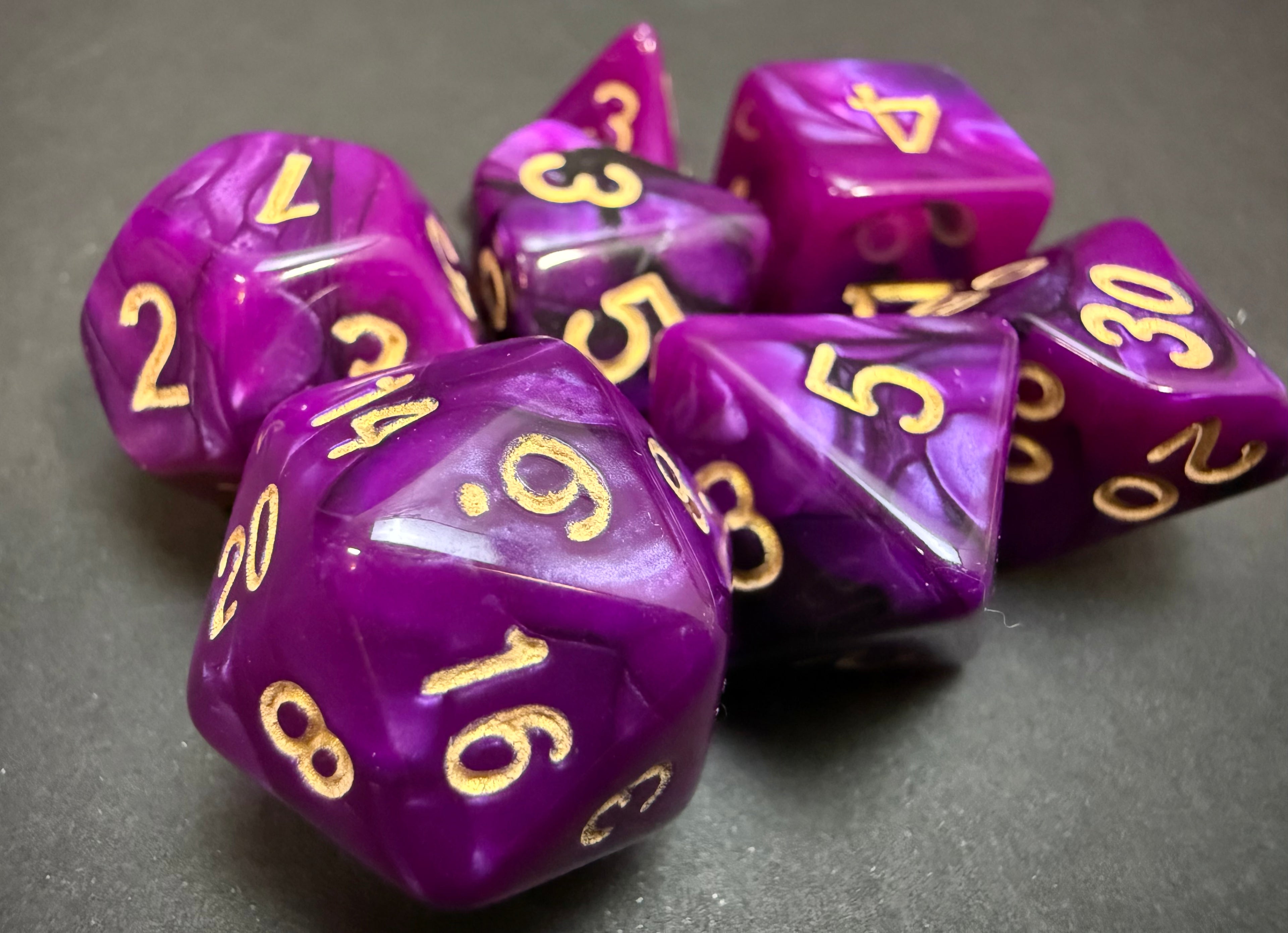 Test Tube Resin Dice Set 7PCS (choice of colours)