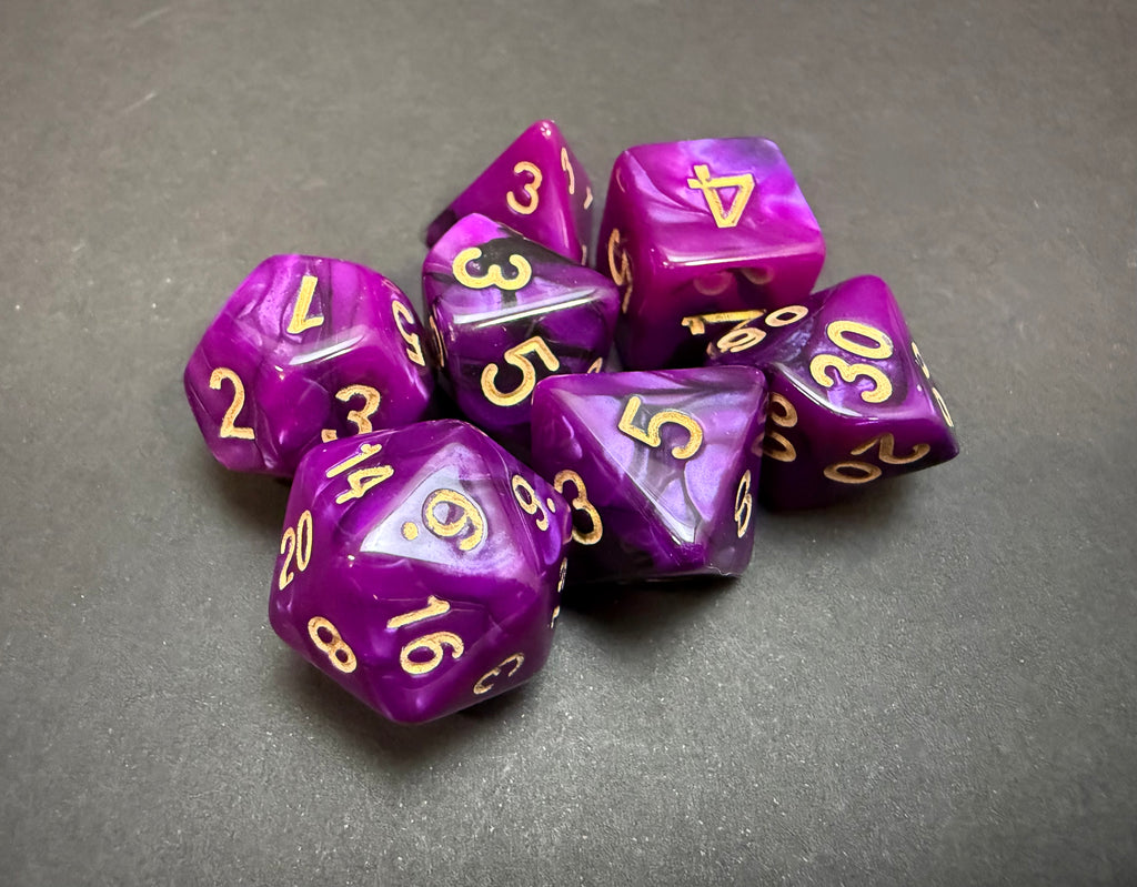 Test Tube Resin Dice Set 7PCS (choice of colours)