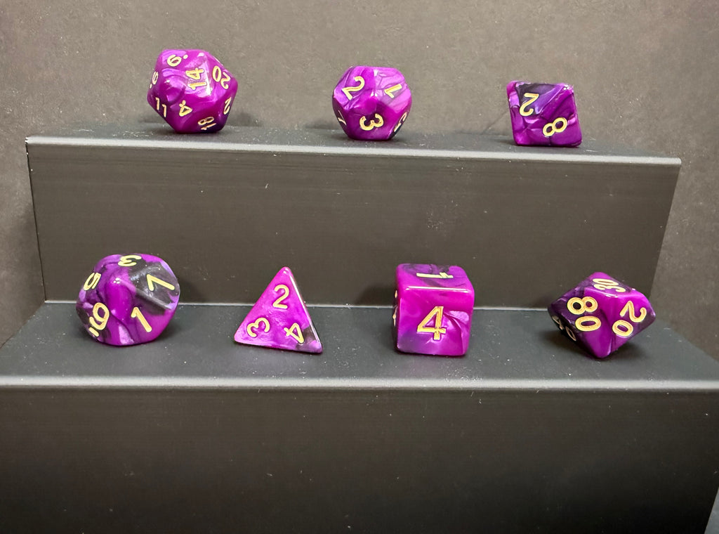 Test Tube Resin Dice Set 7PCS (choice of colours)