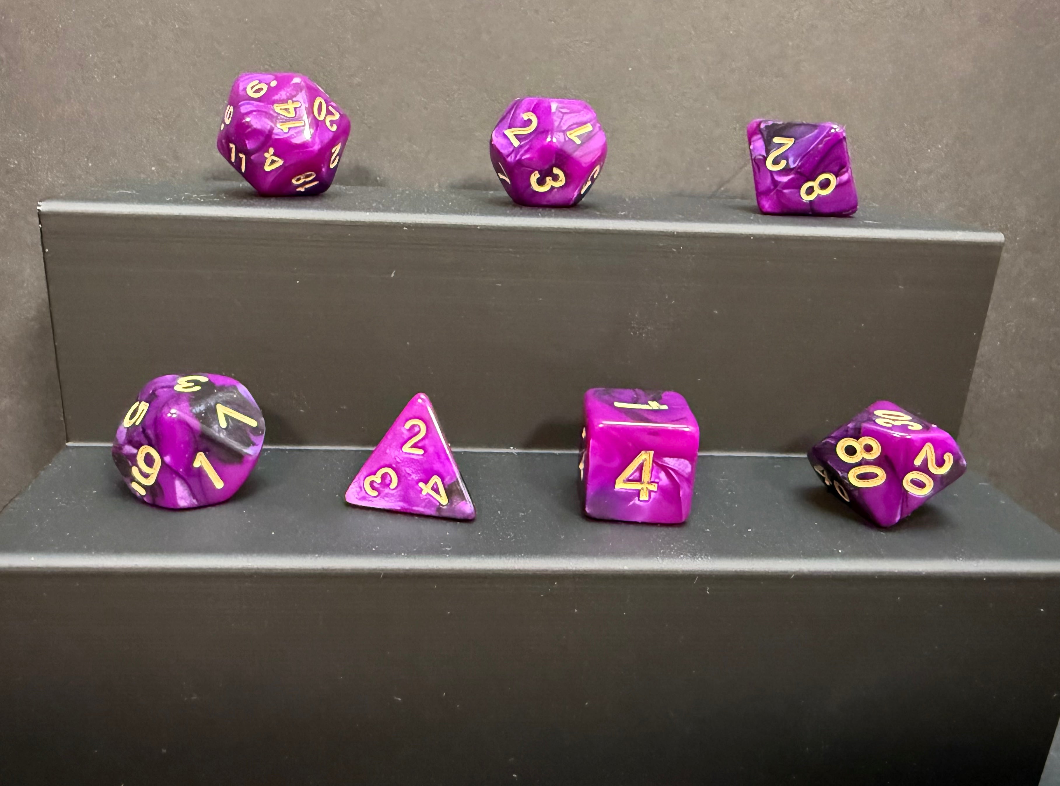Test Tube Resin Dice Set 7PCS (choice of colours)