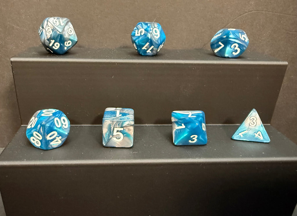 Test Tube Resin Dice Set 7PCS (choice of colours)