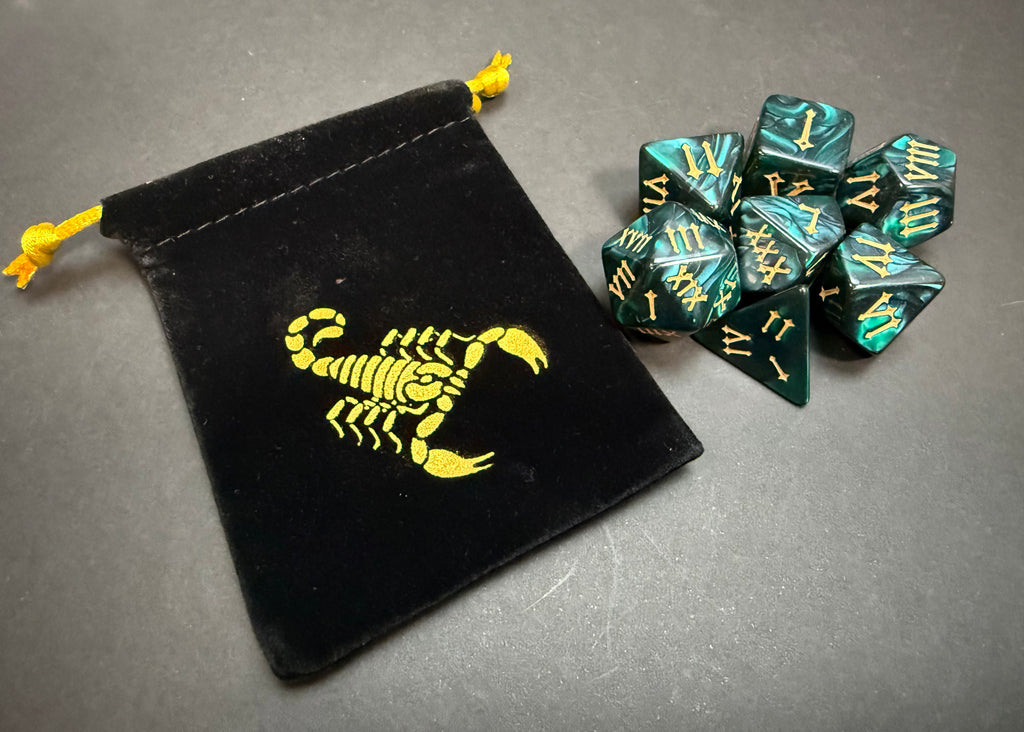 Roman Numerals Dice Set 7PCS (choice of colours)