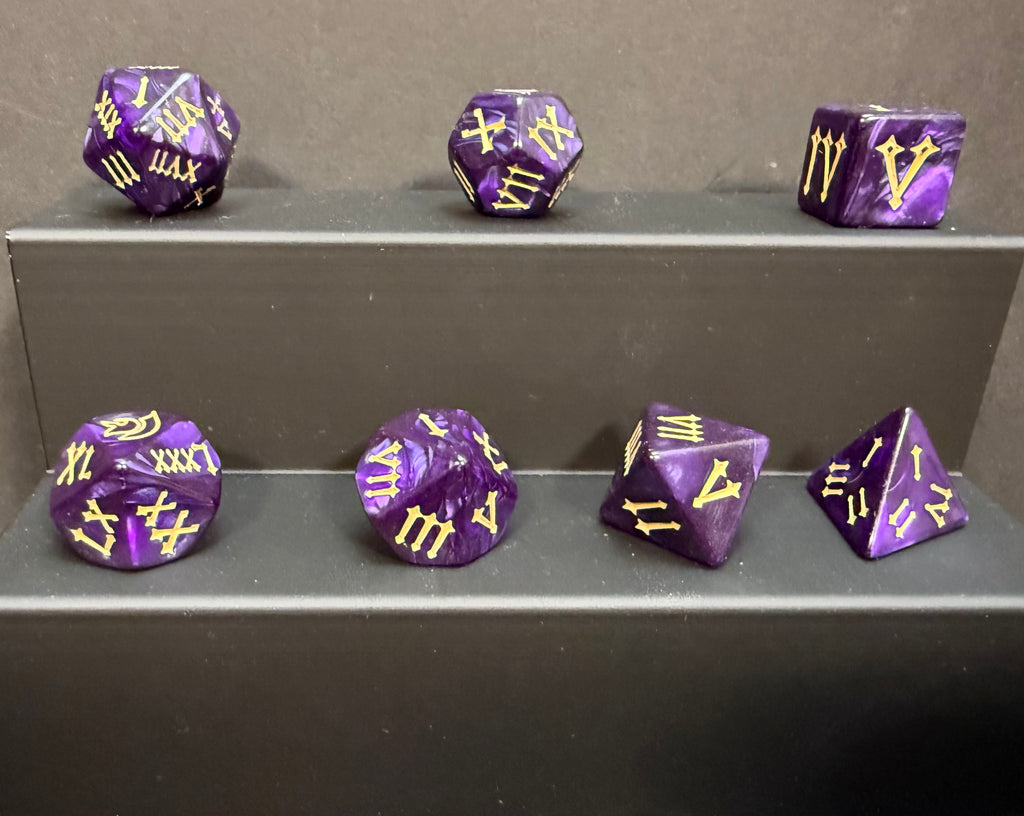 Roman Numerals Dice Set 7PCS (choice of colours)