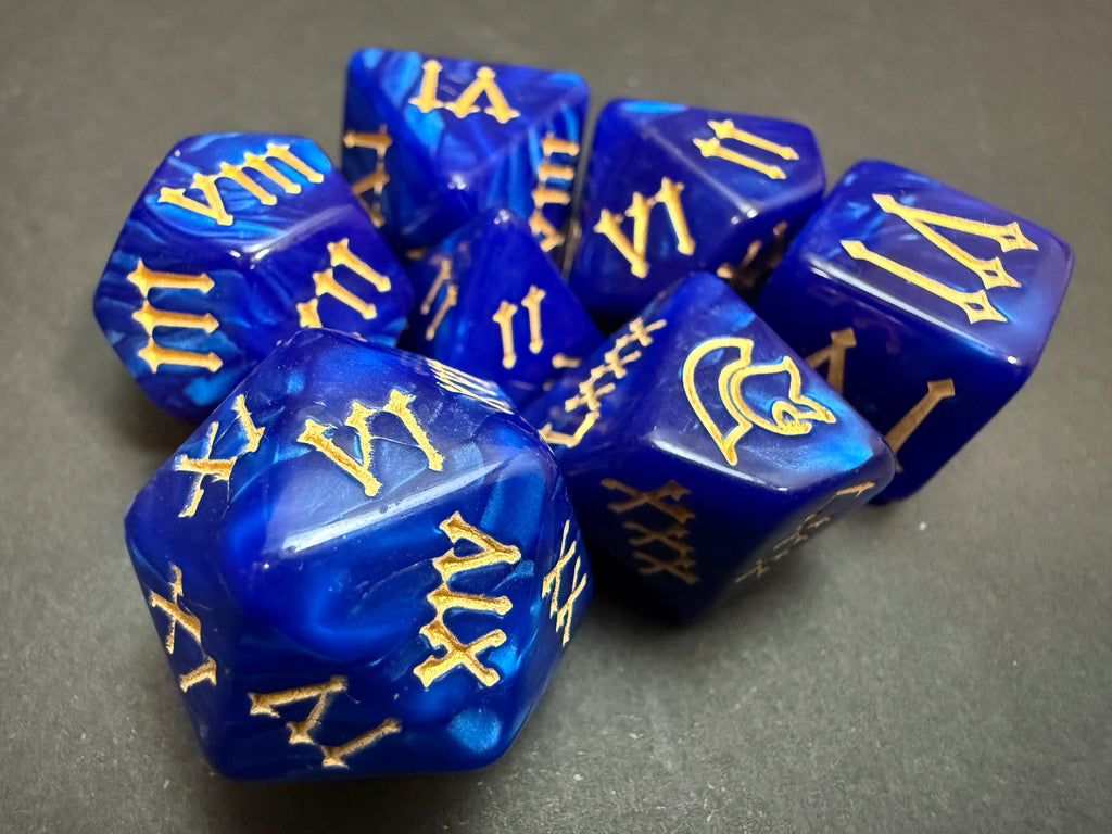 Roman Numerals Dice Set 7PCS (choice of colours)