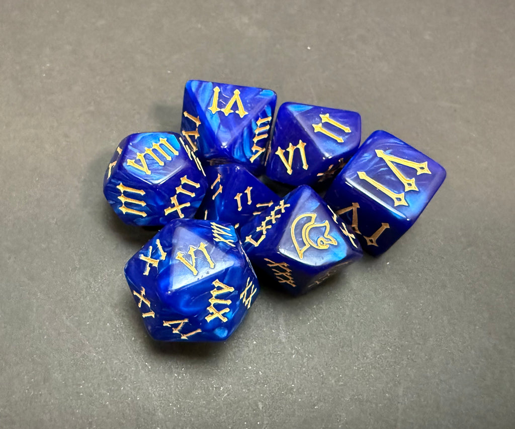 Roman Numerals Dice Set 7PCS (choice of colours)