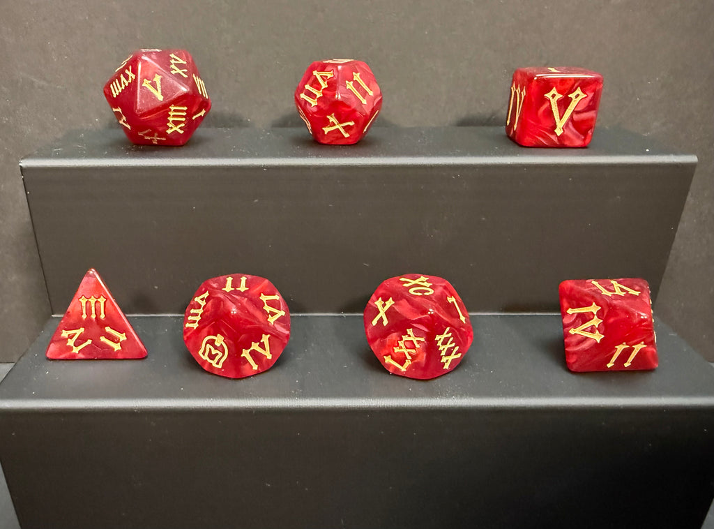 Roman Numerals Dice Set 7PCS (choice of colours)