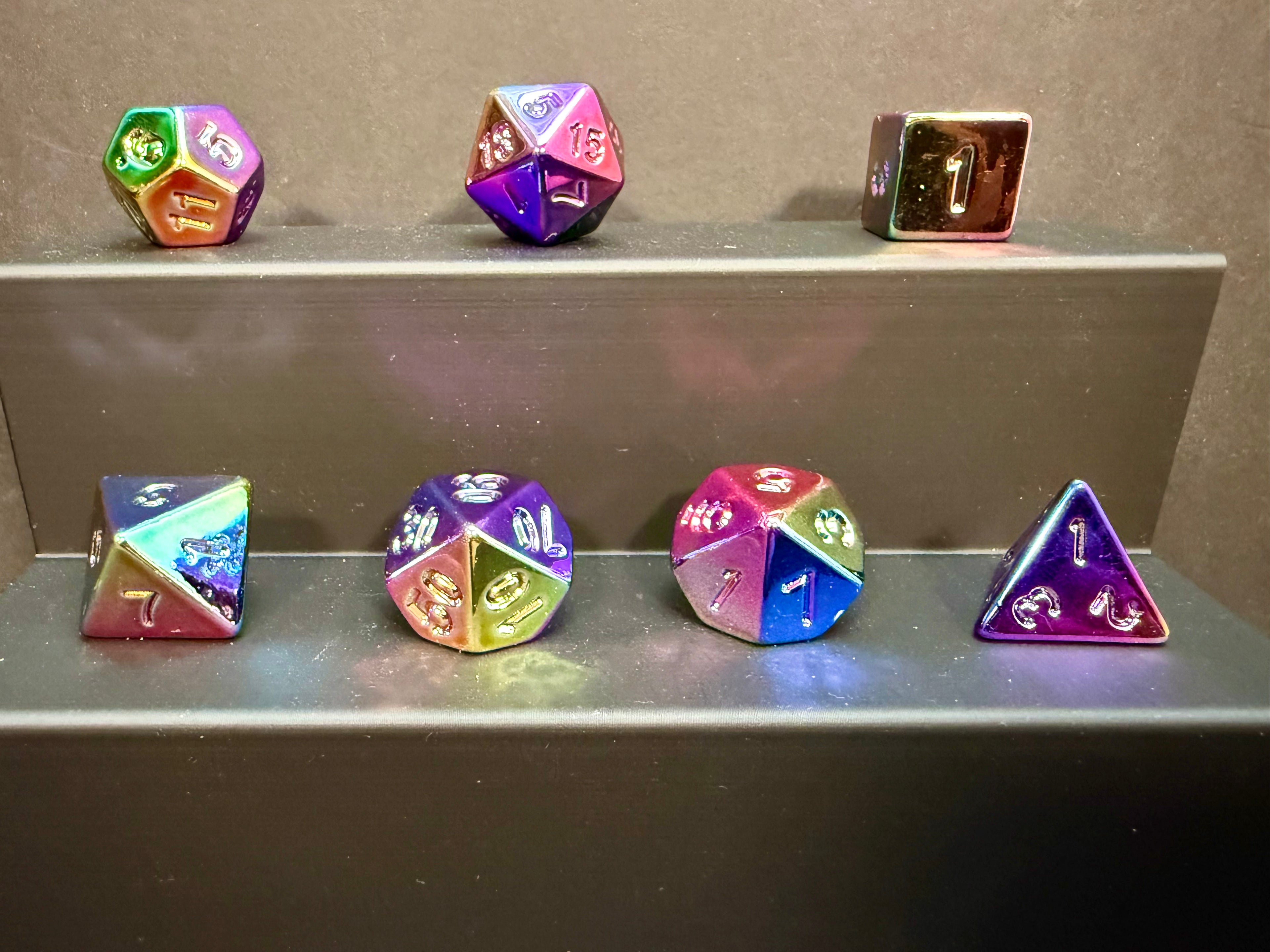 Rainbow Acrylic Electroplated Dice Set 7PCS