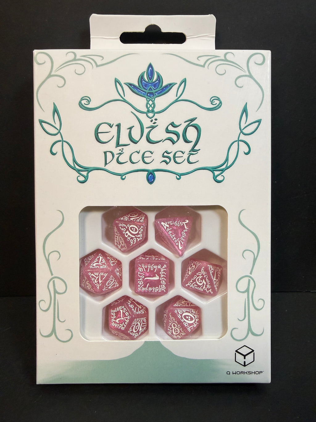 Elvish Dice Set - Pink & White Q-Workshop