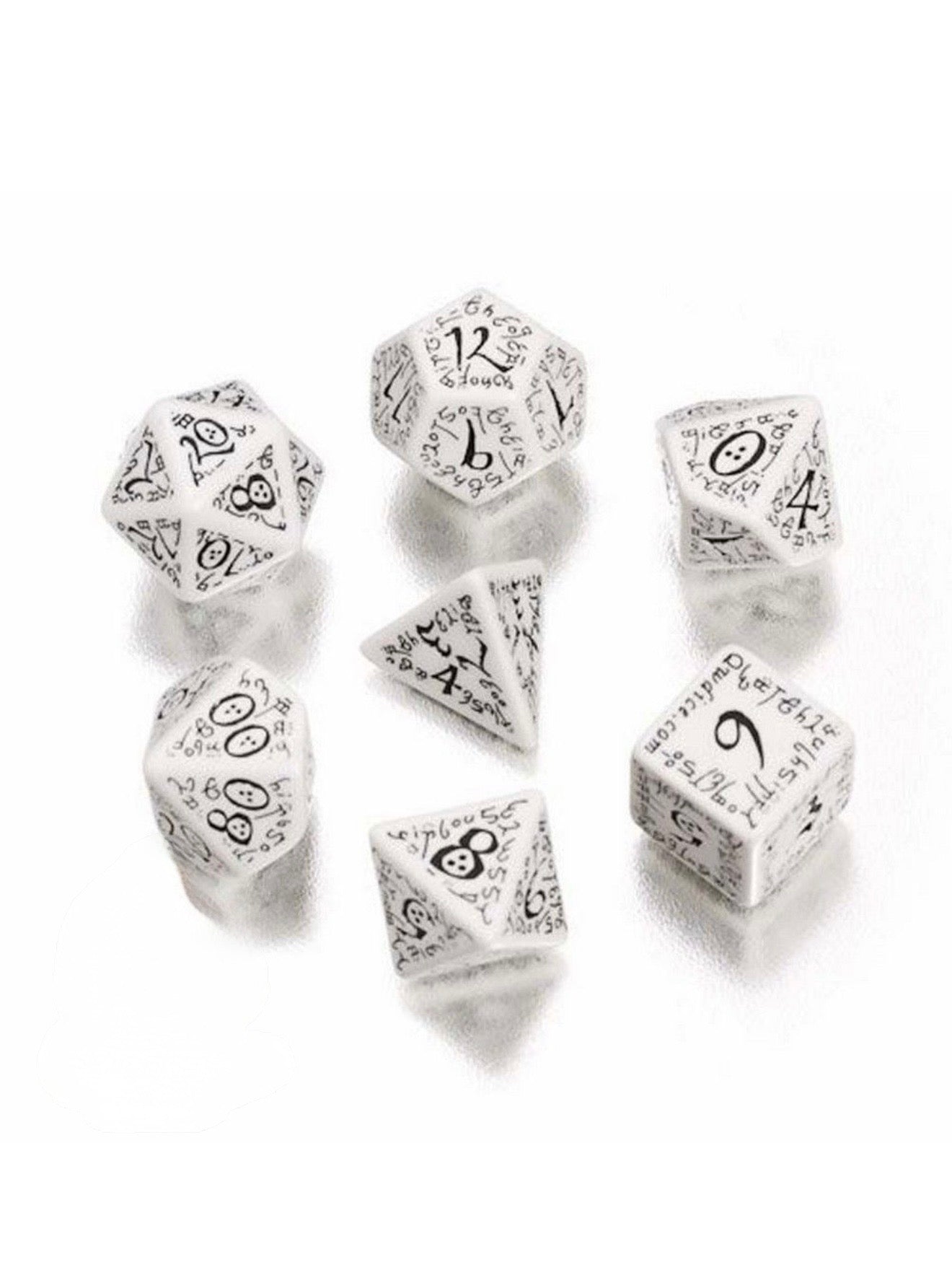 Elvish Dice Set - White & Black Q-Workshop