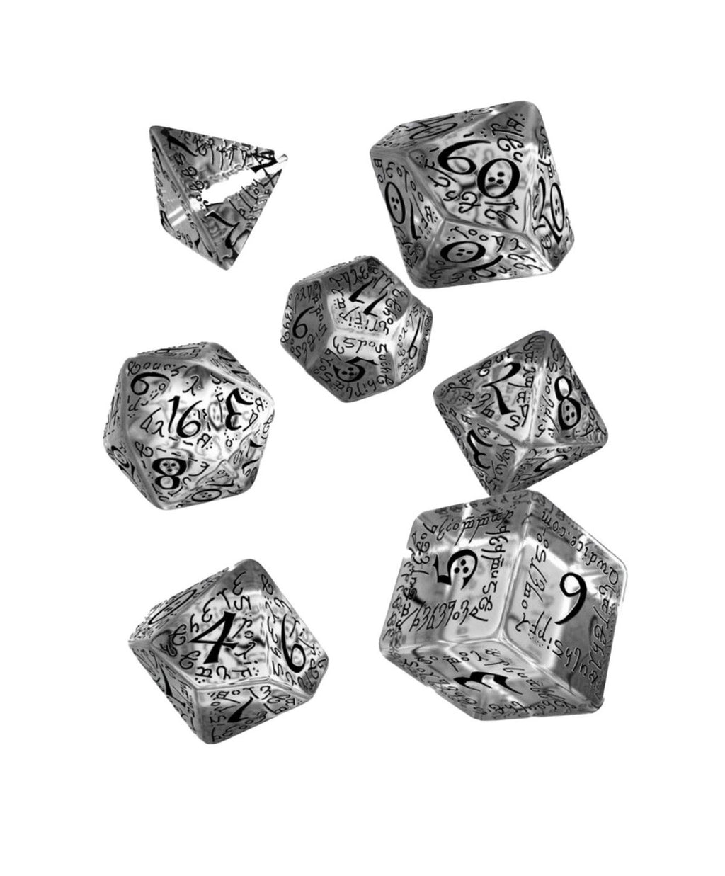 Elvish Dice Set - Translucent & Black Q-Workshop