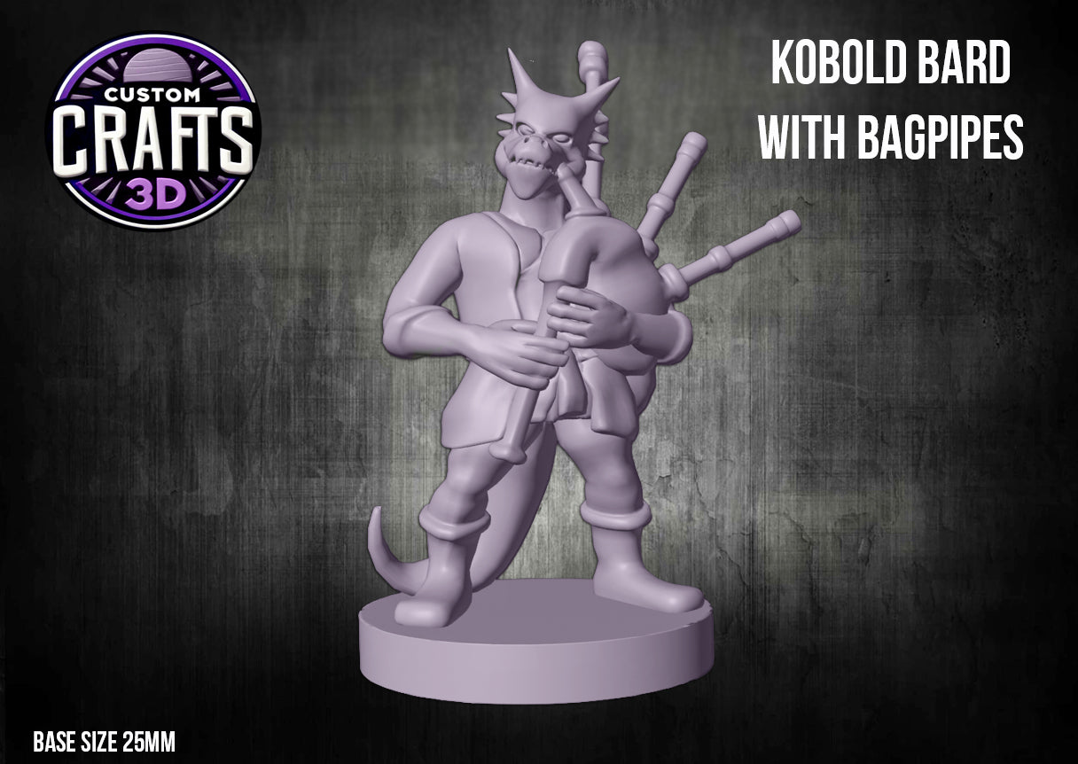 Kobold Bard with Bagpipes 25mm Base