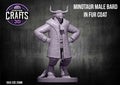 Minotaur Male Bard in Fur Coat 25mm Base