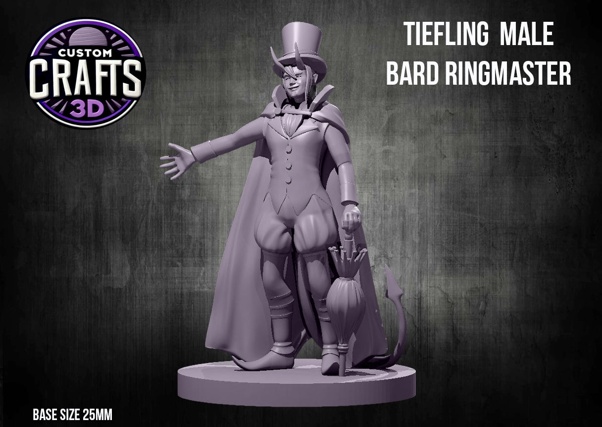 Tiefling Male Bard Ringmaster 25mm Base