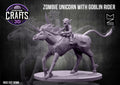 Zombie Unicorn with Goblin Rider 50mm Base