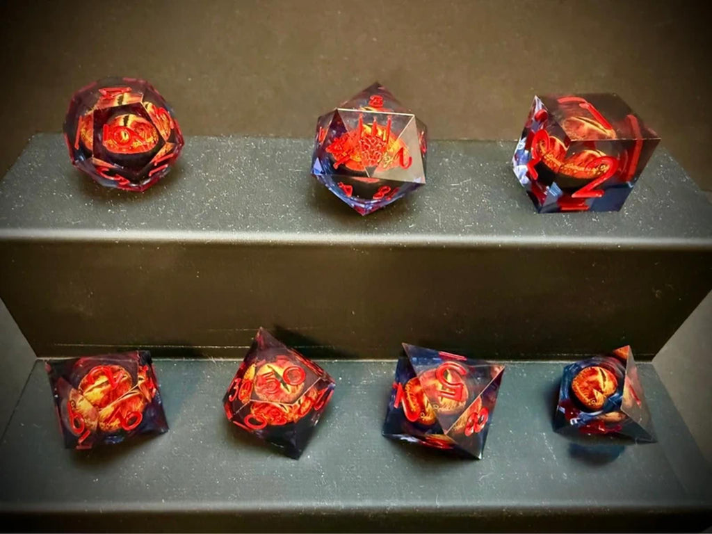Sauron Lord of the Rings Black & Red 7PCS Dice Set