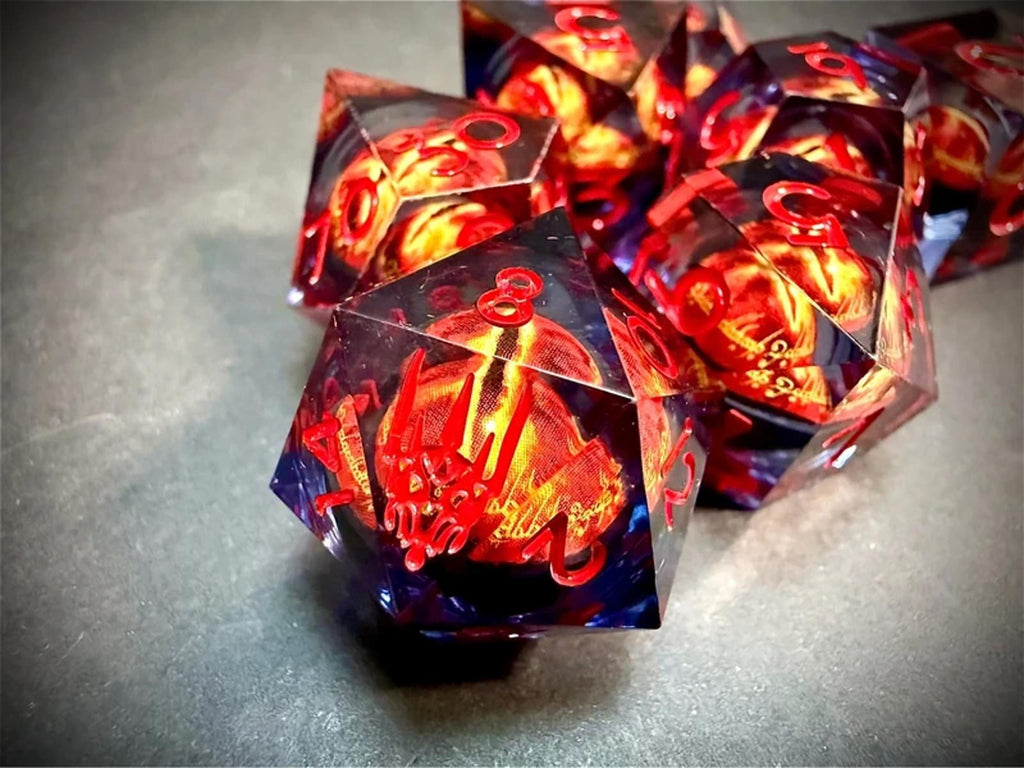 Sauron Lord of the Rings Black & Red 7PCS Dice Set