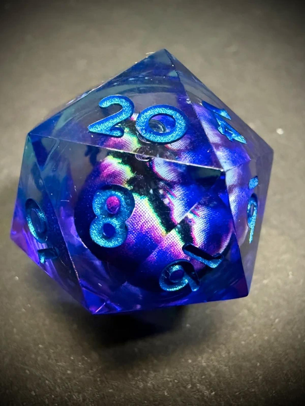 Purple Eye 20mm D20 Dice Life Counter Spindown